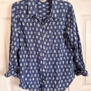 Lucky Brand Blue Floral Button Down Shirt